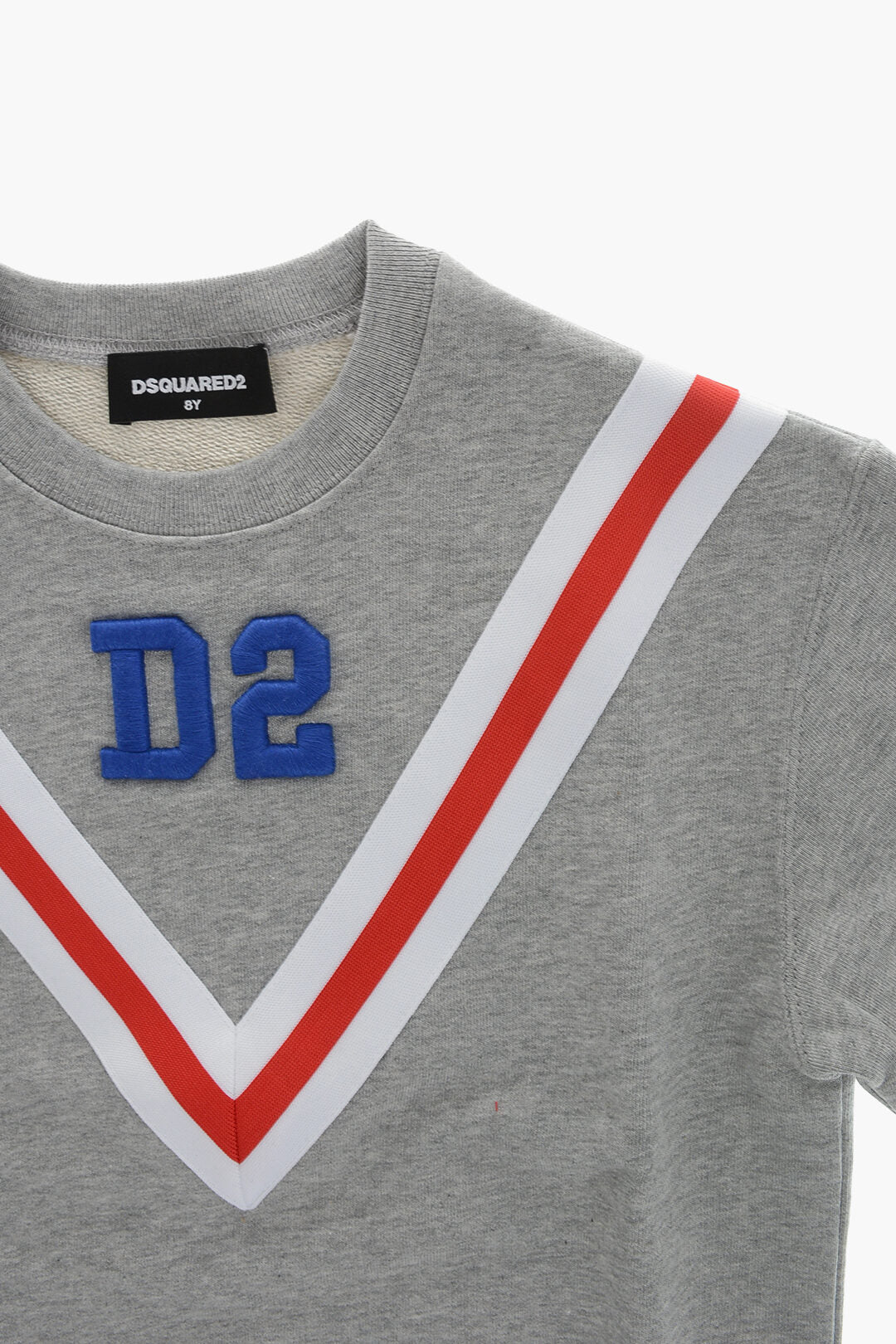 Dsquared2 Kids 0470~Brushed Cotton Crewneck Sweatshirt with Embossed Monogram