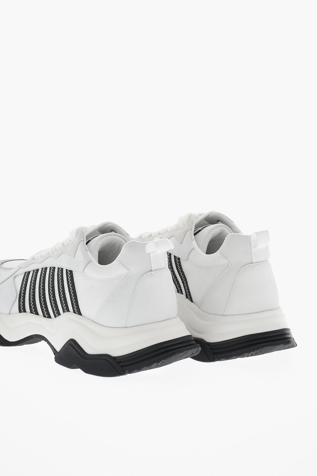 Dsquared2 2470~Leather and Fabric Low-Top Sneakers WAVE, view 2