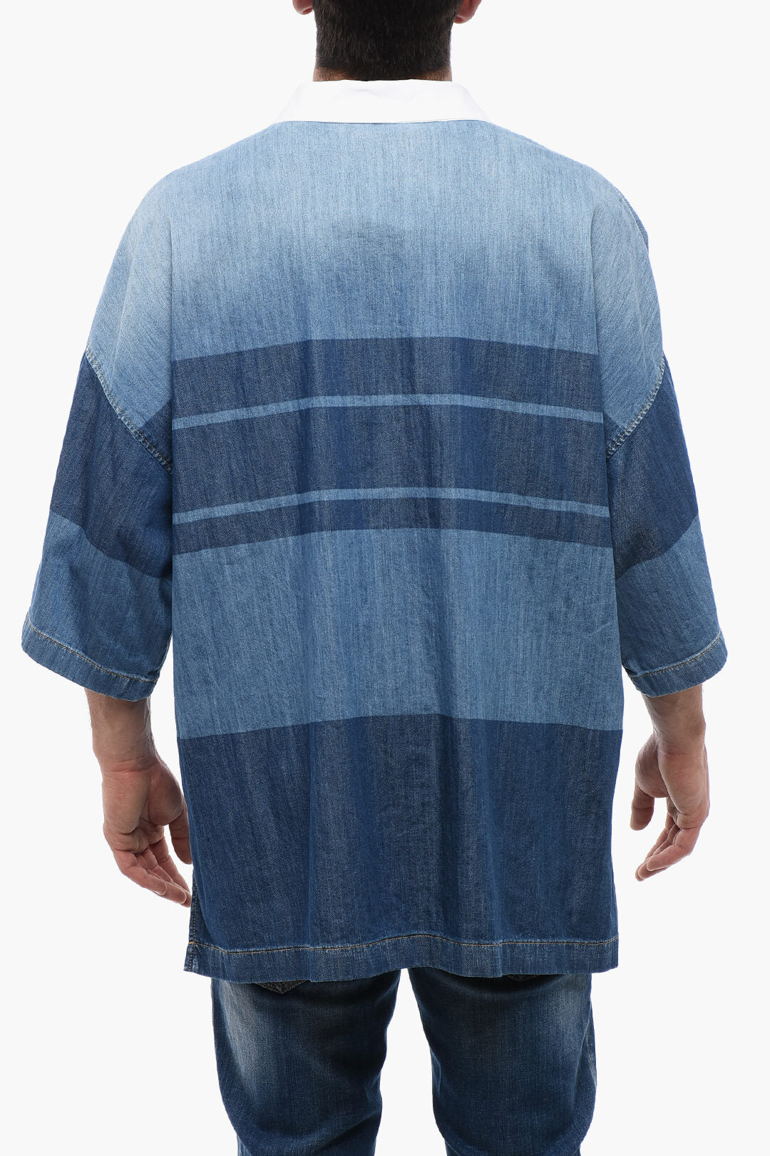 Dsquared2 3500~Denim Rugby Shirt With Oversized Fit, view 2