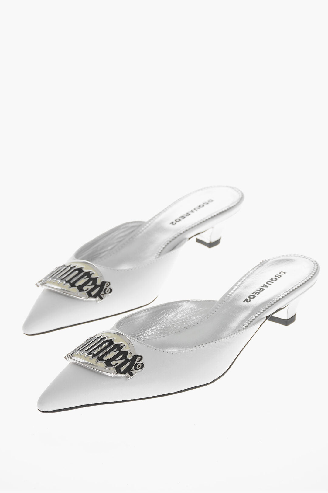 Dsquared2 3050~Leather Sandals with Front Maxi Logo 3.5cm