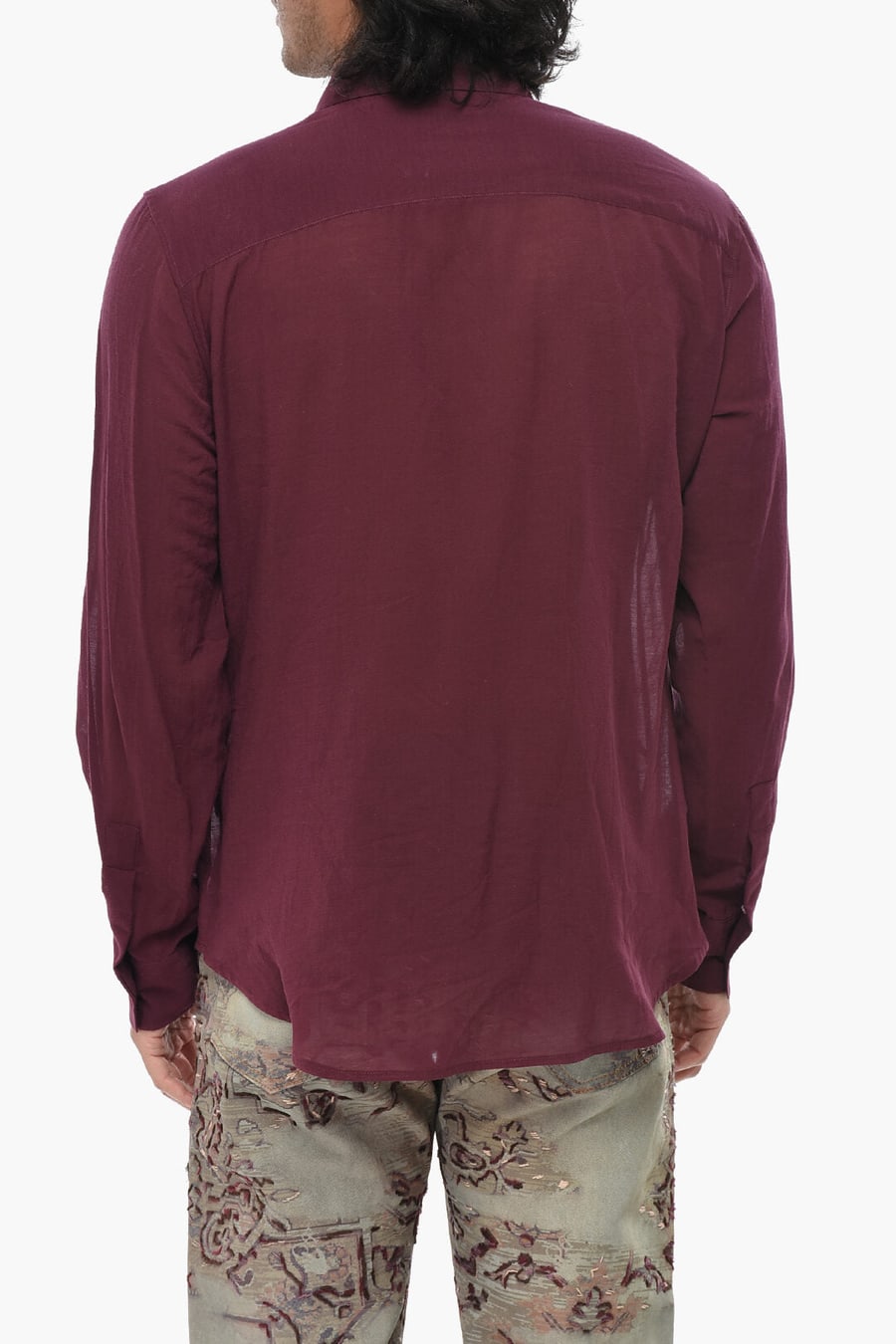 Off-White 0401~OW EMB SILKJER ROUND SHIRT