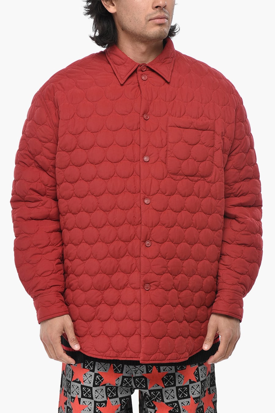 Off-White 2550~Quilted Jacket PATCH ARROW with Snap Buttons