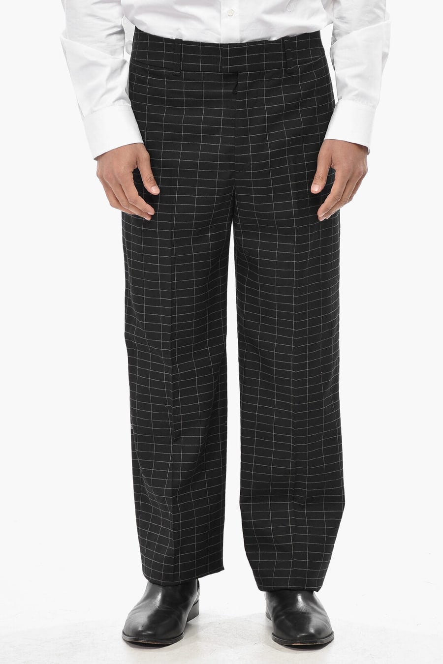Off-White 3500~TAILORING Virgin Wool Trousers With Checked Pattern