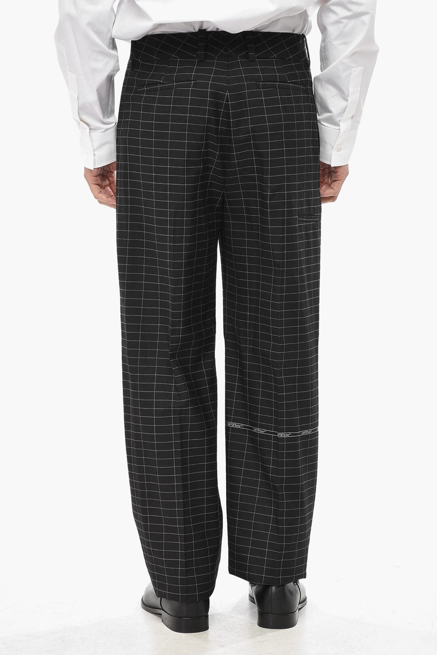 Off-White 3500~TAILORING Virgin Wool Trousers With Checked Pattern, view 2