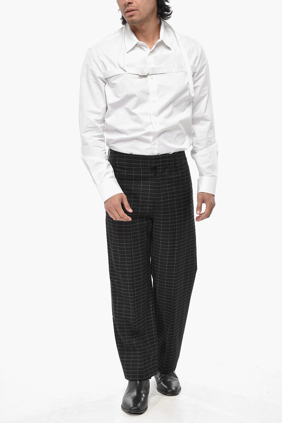 Off-White 3500~TAILORING Virgin Wool Trousers With Checked Pattern, view 4