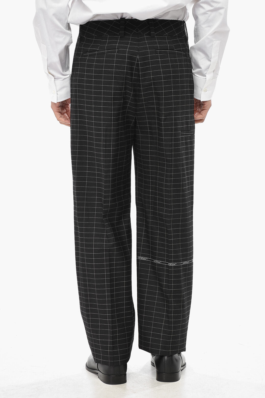 Off-White 3500~TAILORING Virgin Wool Trousers With Checked Pattern, view 2