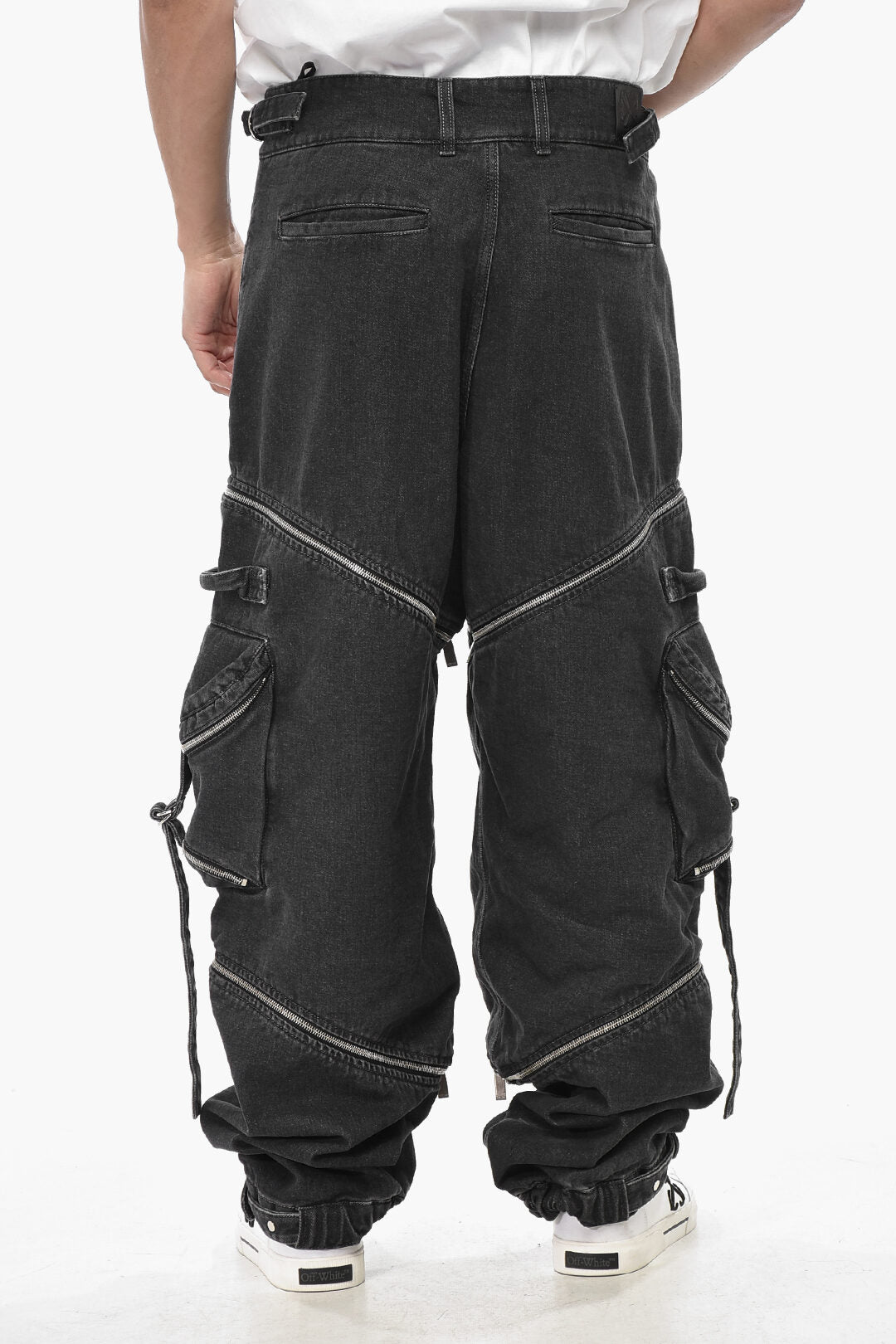 Off-White 3500~Cargo Jeans with Cross Zips and Elastic Hem, view 2