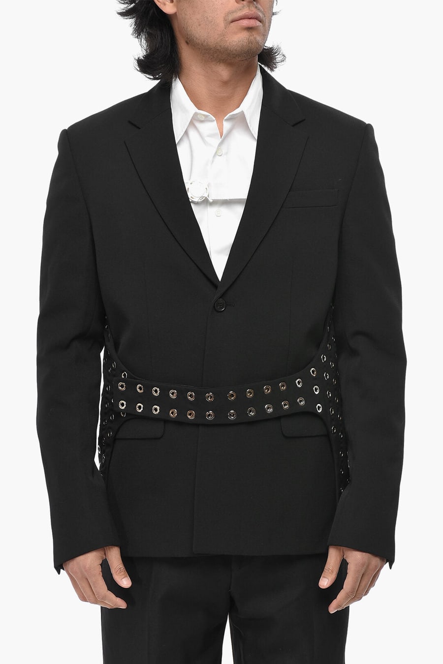 Off-White 3500~Virgin Wool Blazer EYELET BELT with Eyelet Detailing