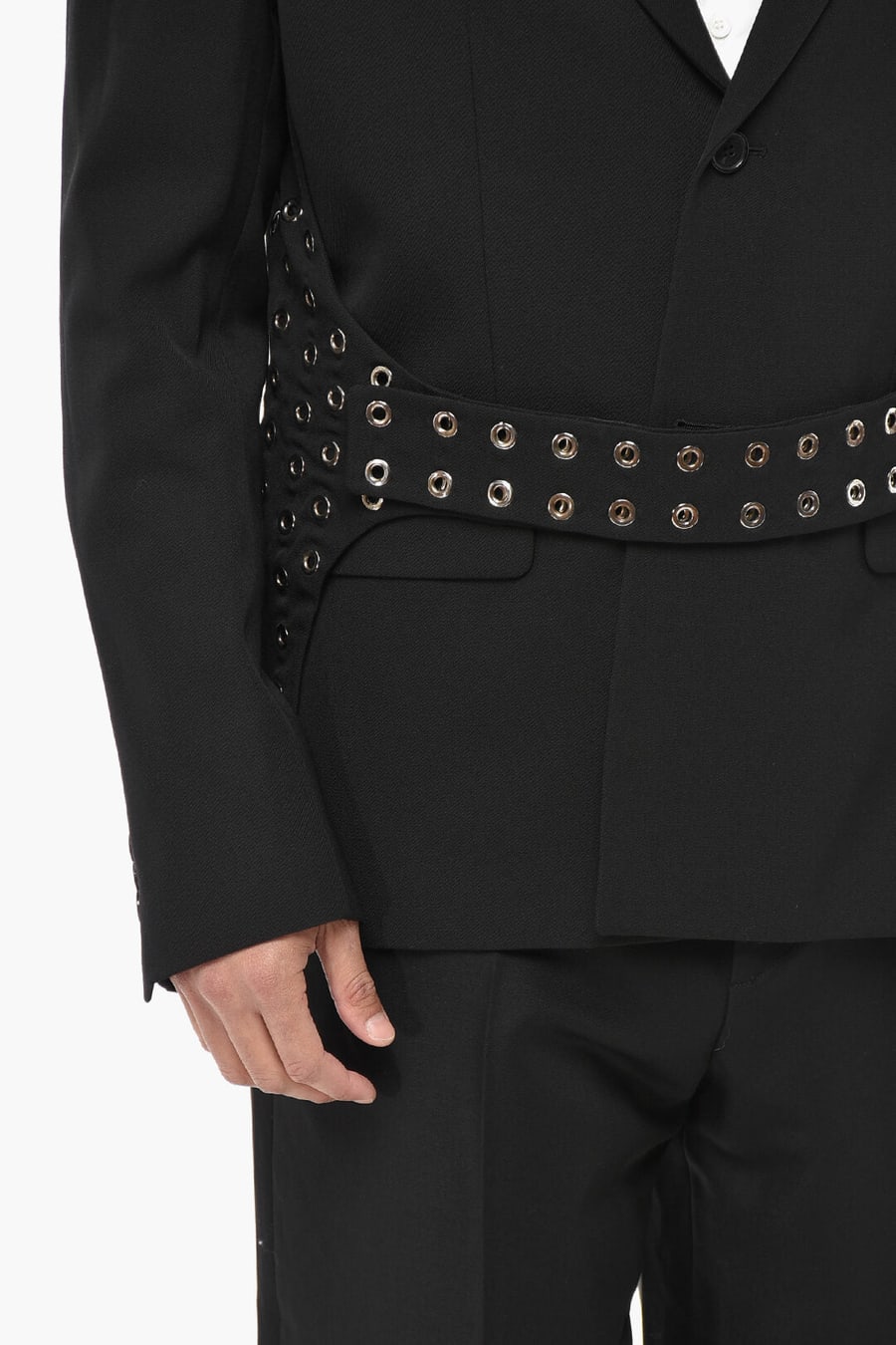 Off-White 3500~Virgin Wool Blazer EYELET BELT with Eyelet Detailing, view 4
