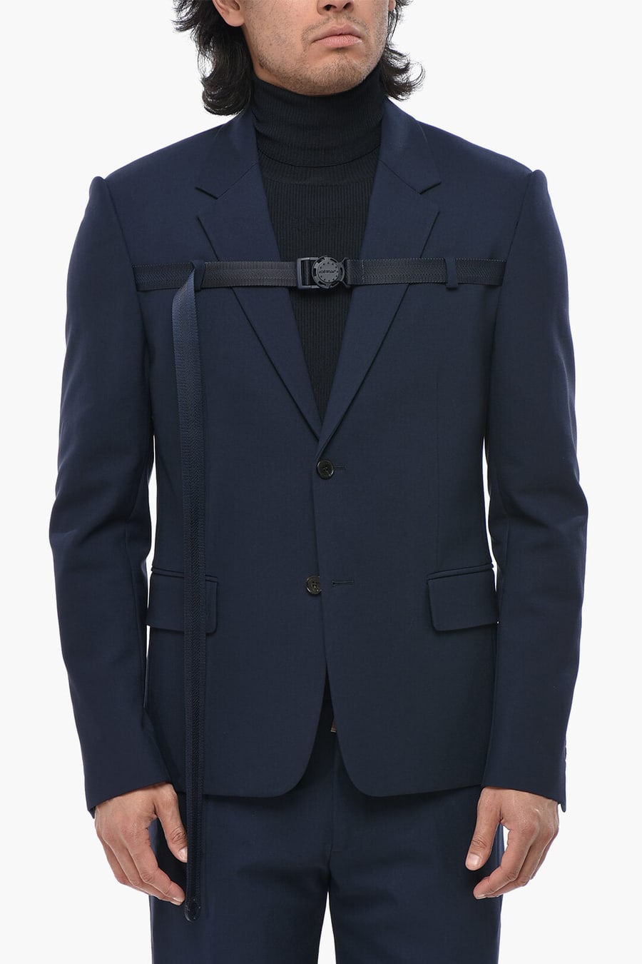 Off-White 2405~Wool-Tech Blazer BUCKLEUP with Front Buckle