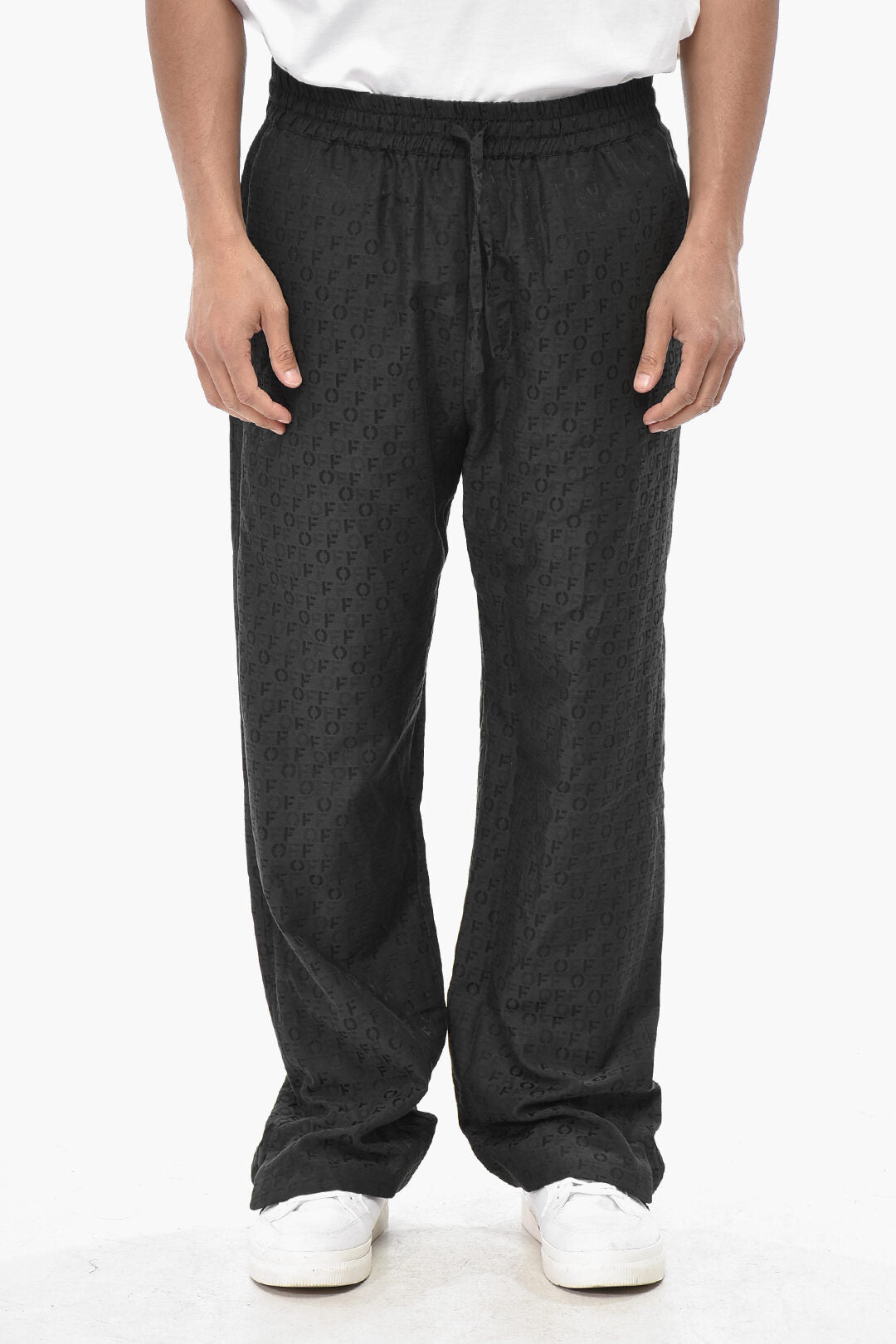 Off-White 3500~Silk-Blend Jacquard Trousers PAJAMA With Monogram Pattern