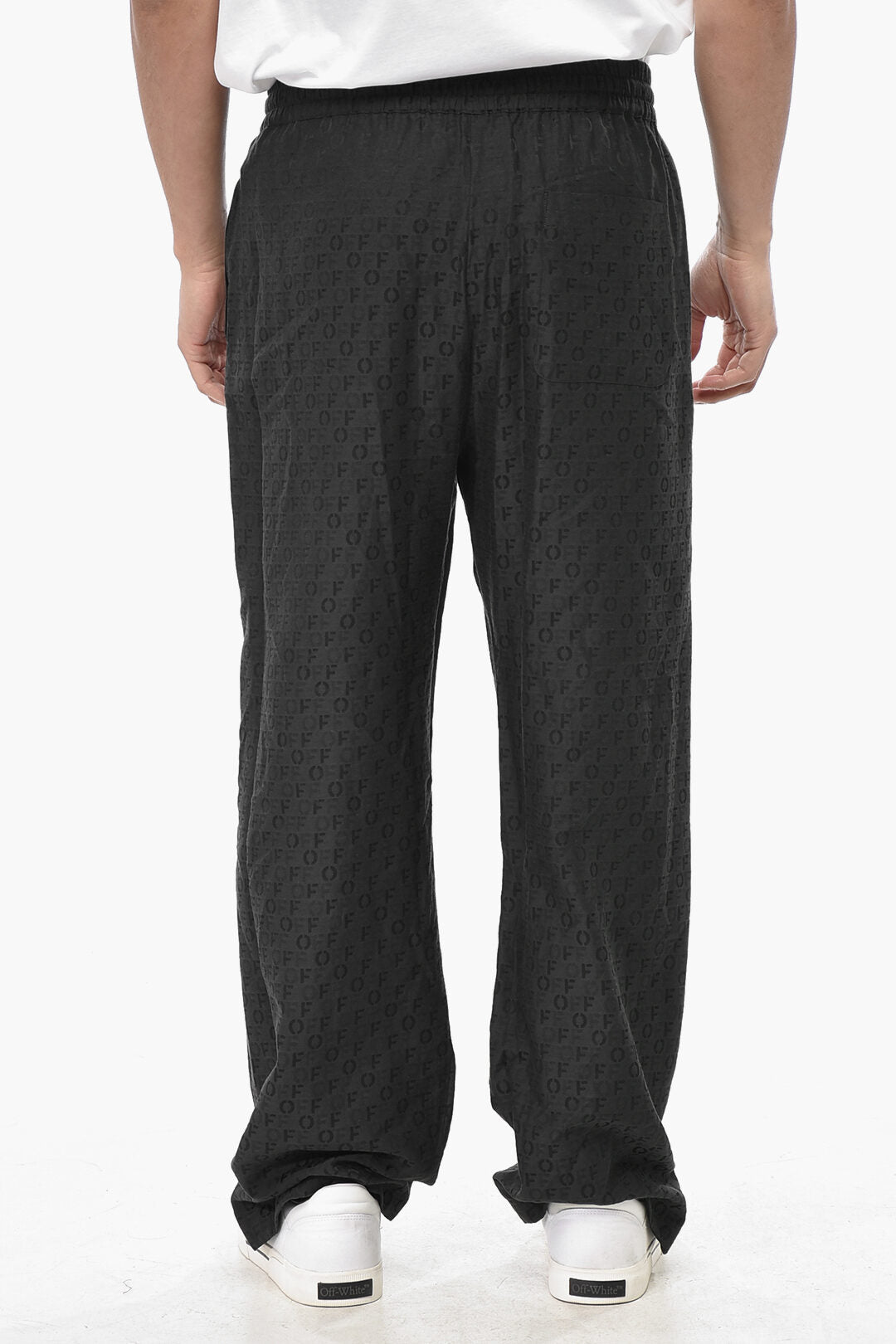 Off-White 3500~Silk-Blend Jacquard Trousers PAJAMA With Monogram Pattern, view 2