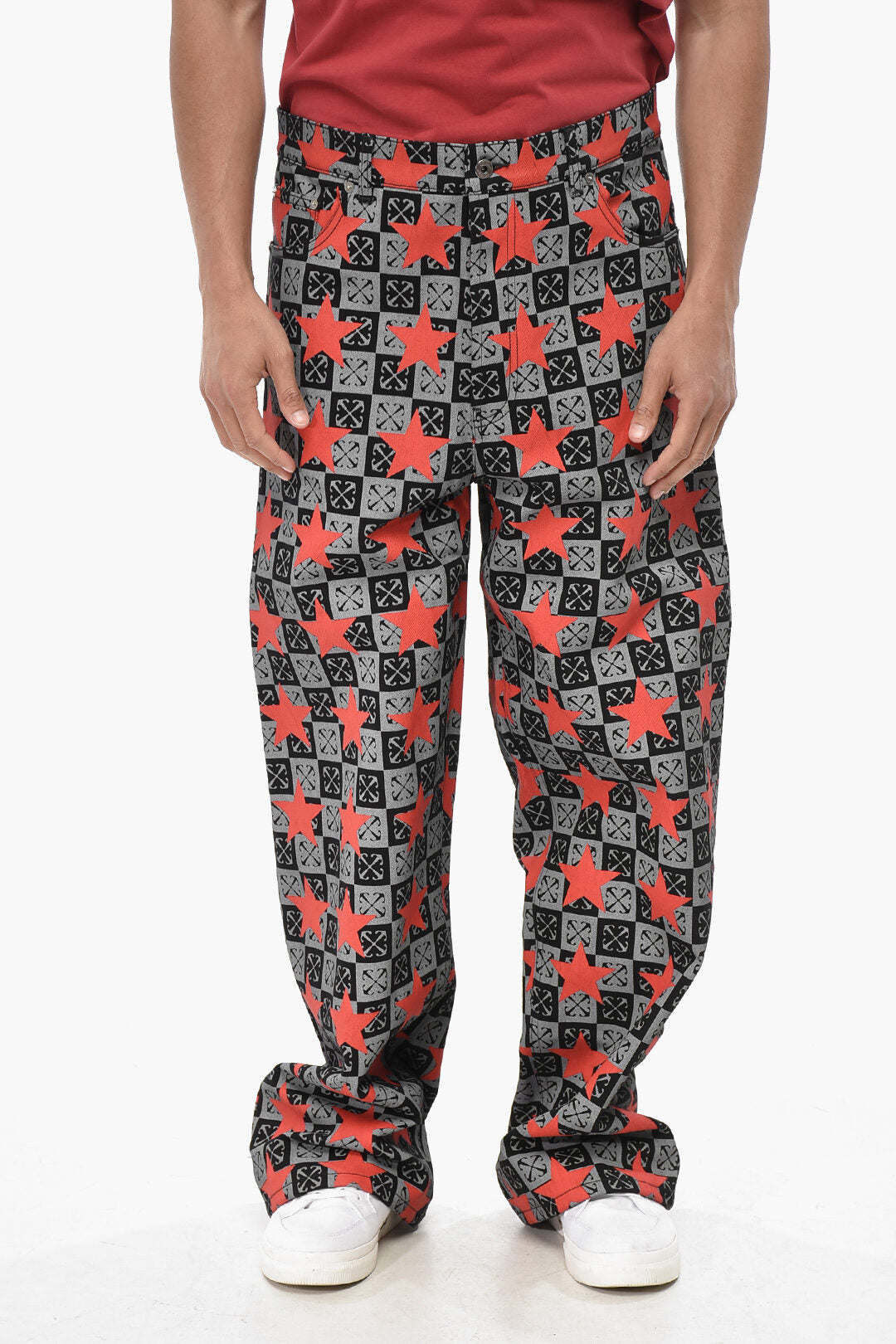Off-White 3250~Coated Cotton Five-Pocket Pants STRARS With Arrow Pattern