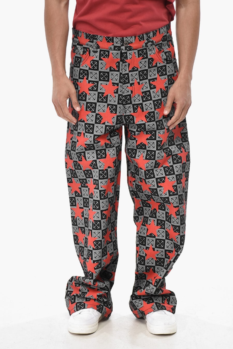 Off-White 3250~Coated Cotton Five-Pocket Pants STRARS With Arrow Pattern