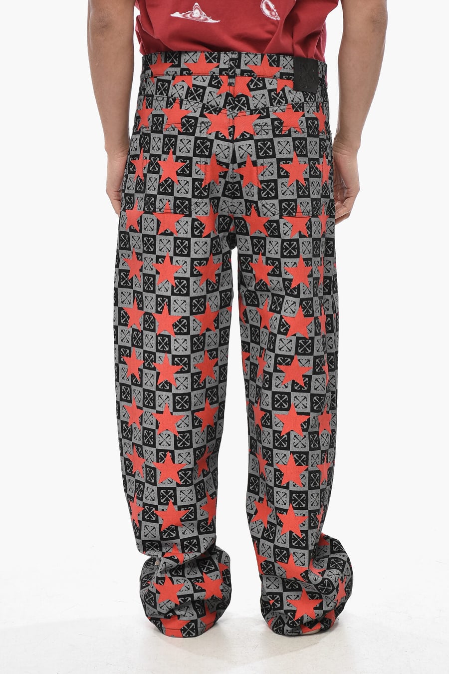 Off-White 3250~Coated Cotton Five-Pocket Pants STRARS With Arrow Pattern, view 2