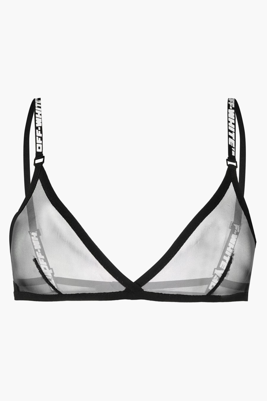 Off-White 3500~PERMANENT Transparent Triangle Bra with Logo Straps
