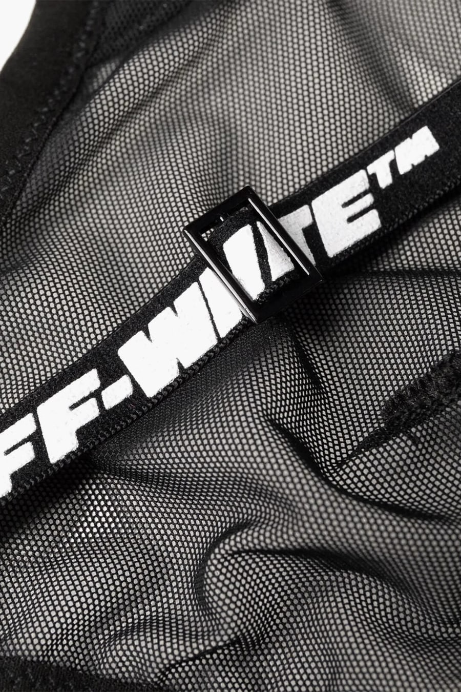 Off-White 3500~PERMANENT Transparent Triangle Bra with Logo Straps, view 3