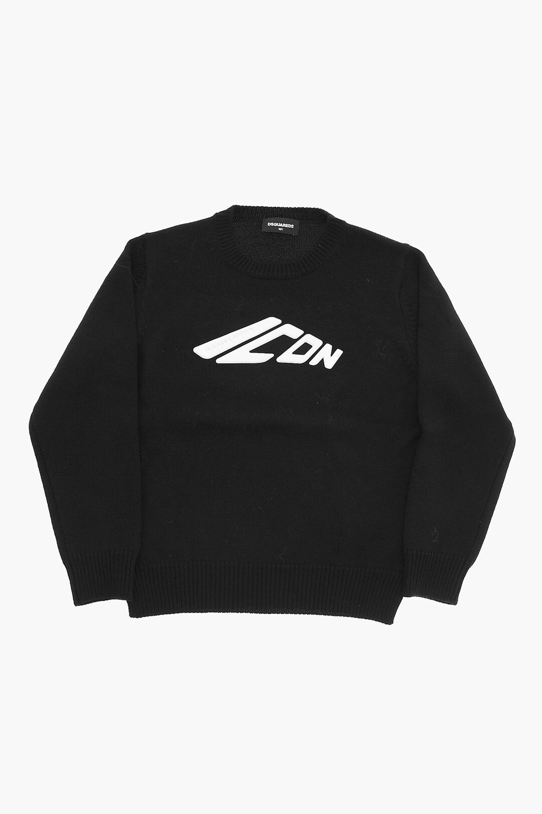Dsquared2 Kids 3500~ICON Wool-Blend Crew Neck Sweater With Embossed Monogram