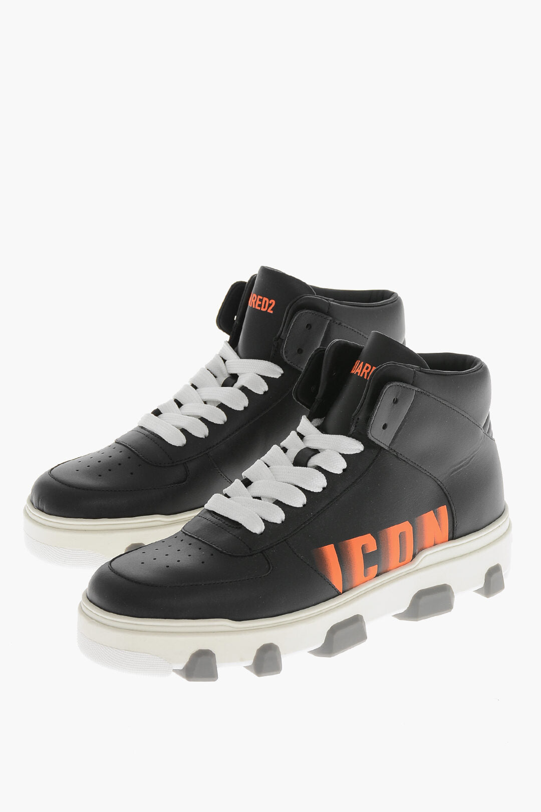 Dsquared2 3500~ICON Leather High Sneakers BASKET with Ombre Print