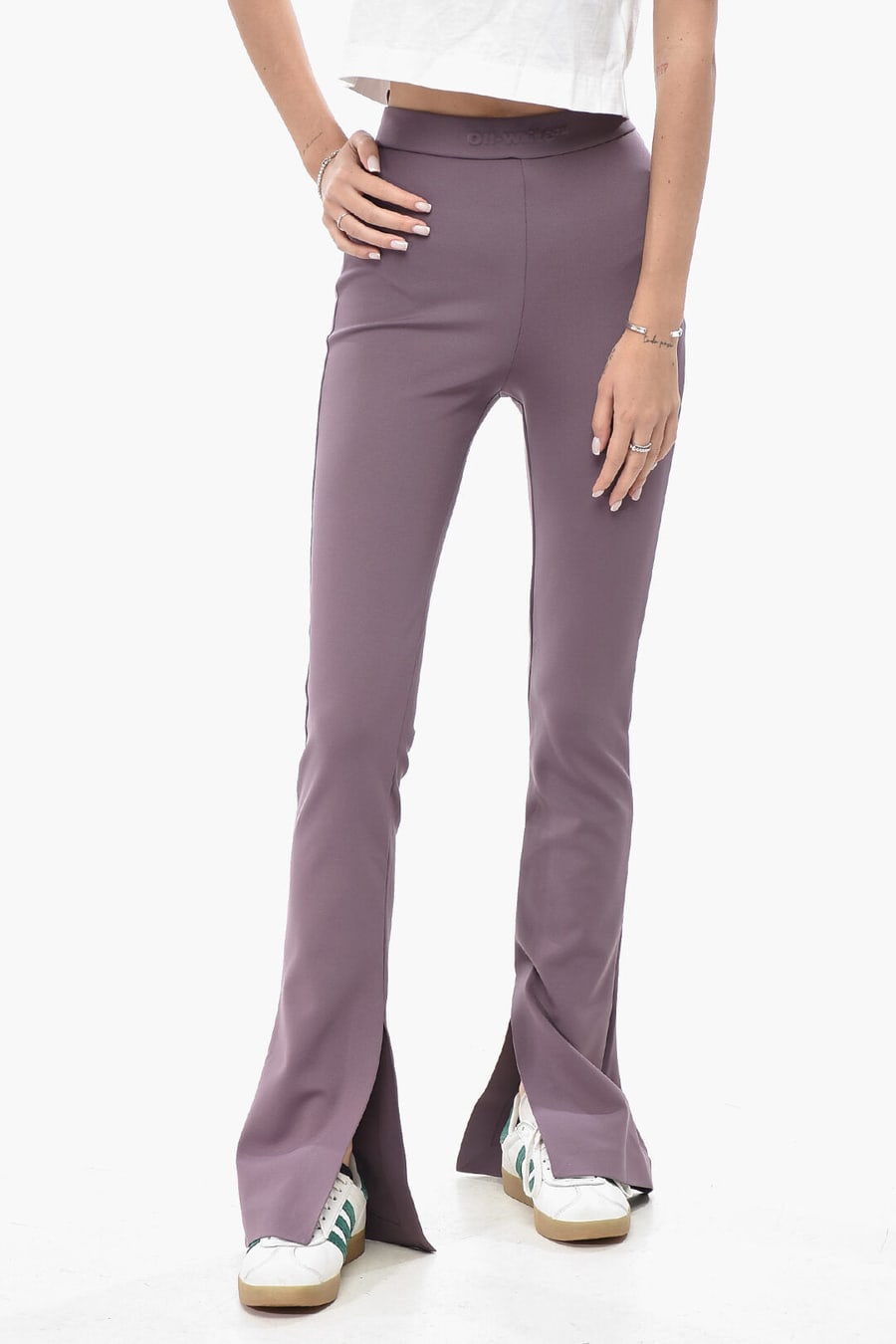 Off-White 2550~Bootcut Leggings SLEEK SPLIT with Split Hem