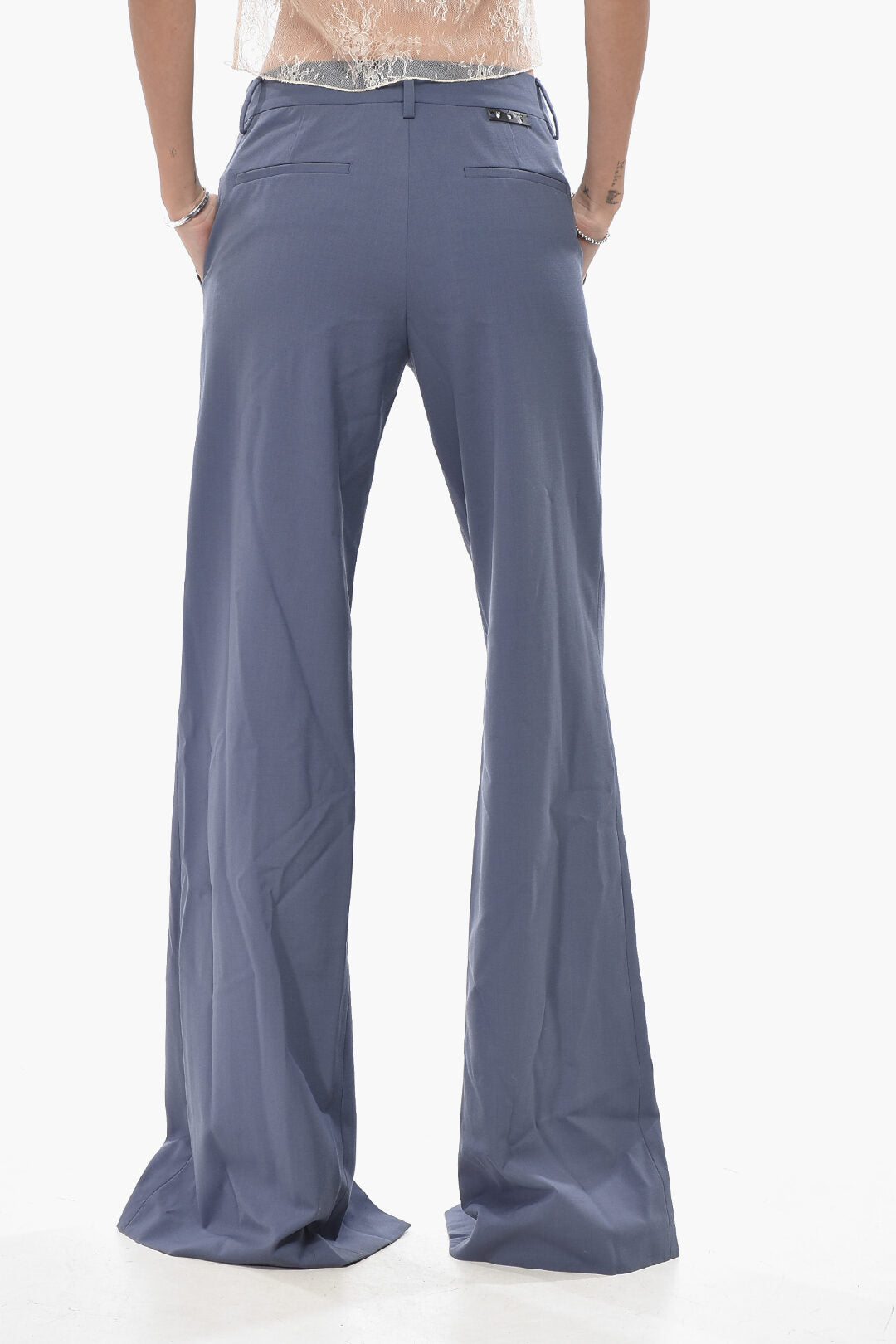 Off-White 2750~Wool-Blend 4-Pocket Pants with Ankle Slit, view 2