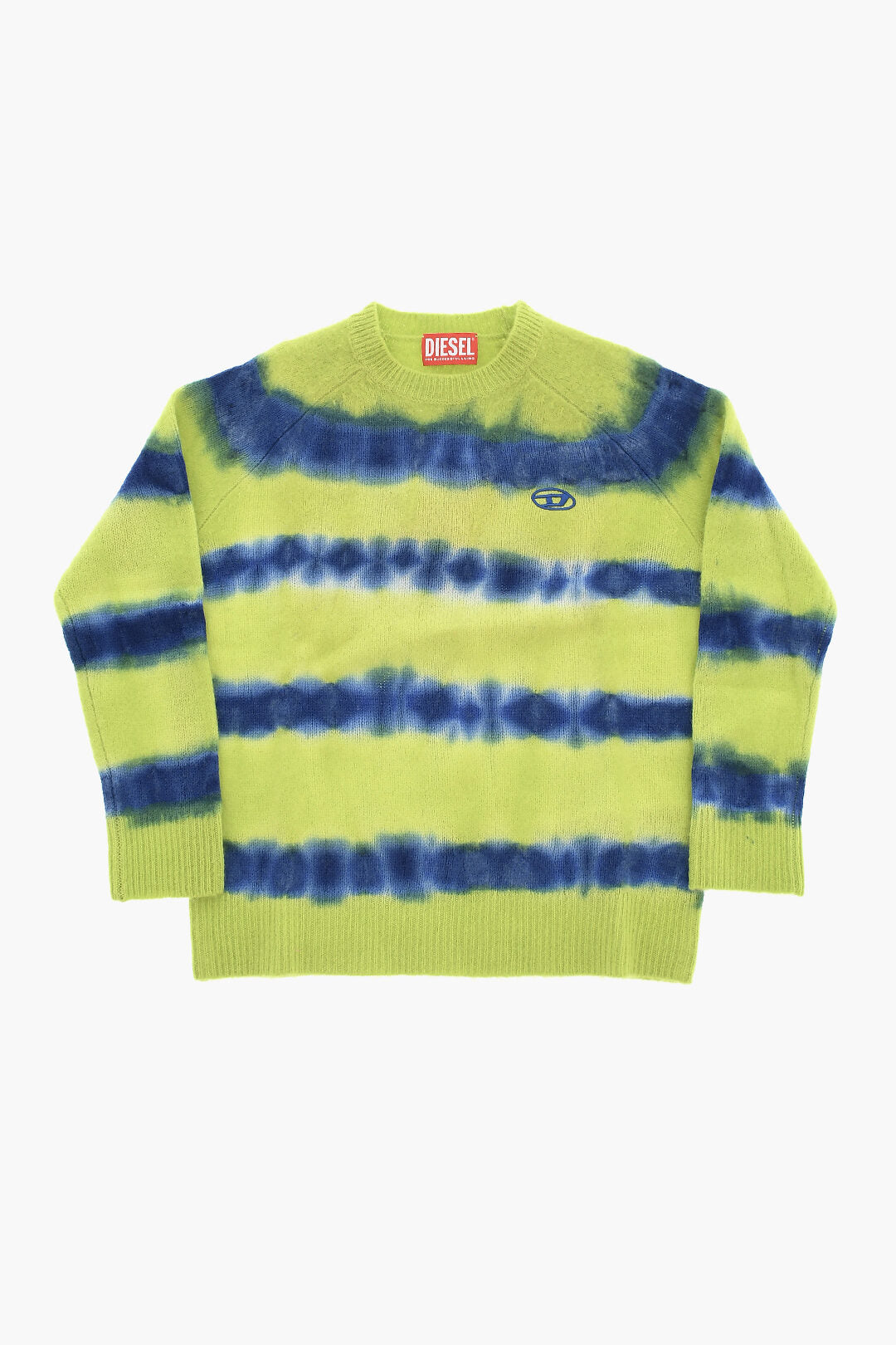 Diesel Kids 0850~Wool Crewneck Sweater With Tie-Dye Stripes