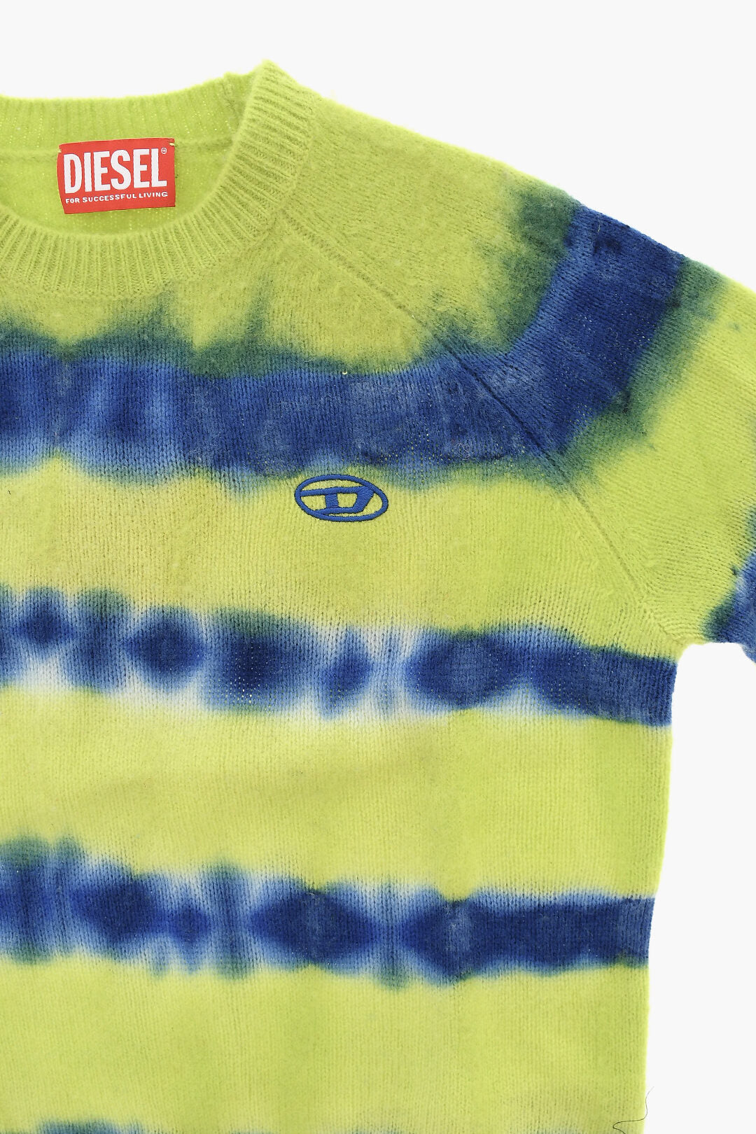 Diesel Kids 0850~Wool Crewneck Sweater With Tie-Dye Stripes, view 2