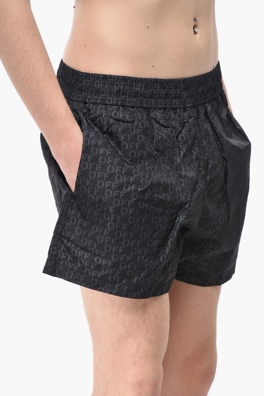 Off-White 3500~Nylon Monogram Boxer Swim Trunks, view 2