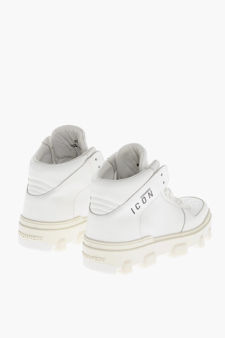 Dsquared2 2405~ICON High-Top Solid-Color Leather Sneakers, view 2