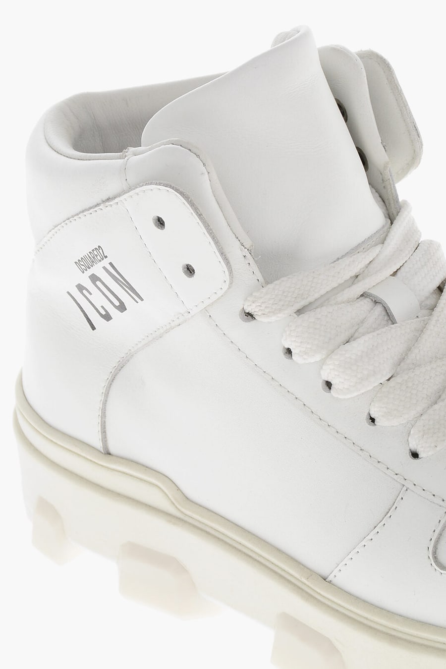 Dsquared2 2405~ICON High-Top Solid-Color Leather Sneakers, view 4