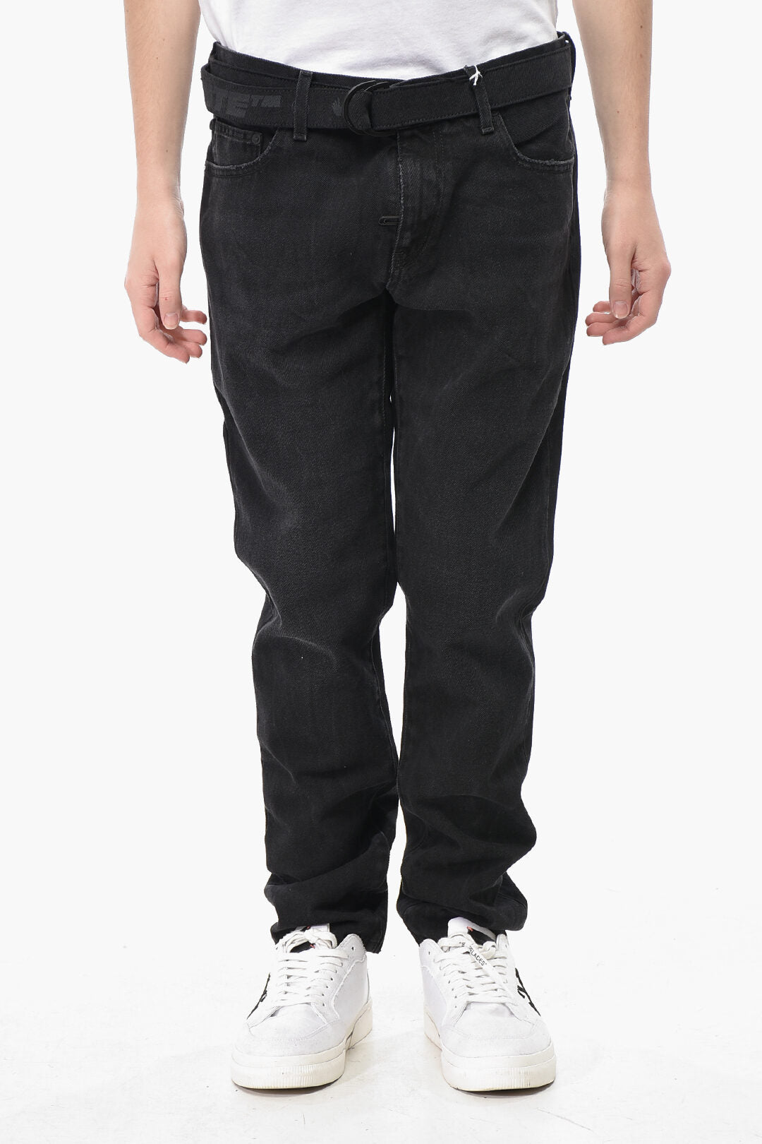 Off-White 3500~Skinny Fit Jeans with Denim Belt 15cm