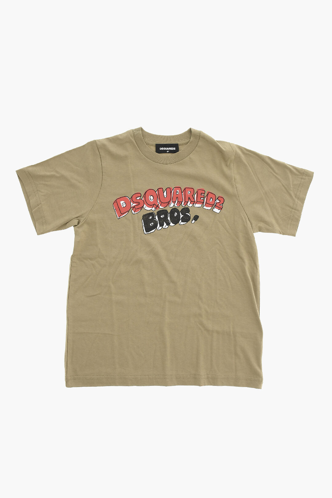 Dsquared2 Kids 2500~Cotton Crewneck T-Shirt With Logo Print