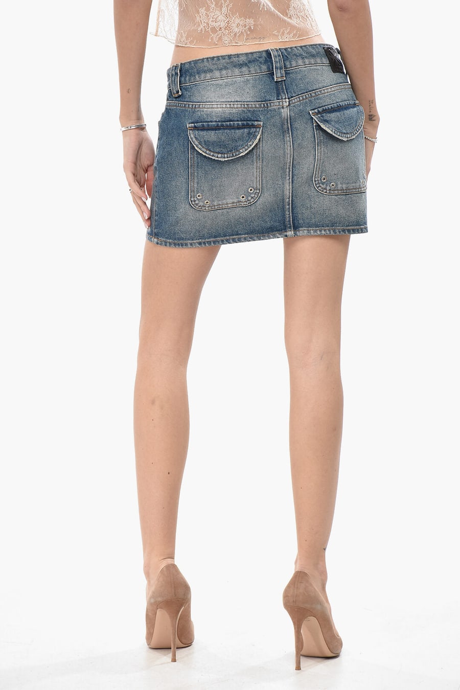 Off-White 2750~Denim Cargo Mini Skirt, view 2