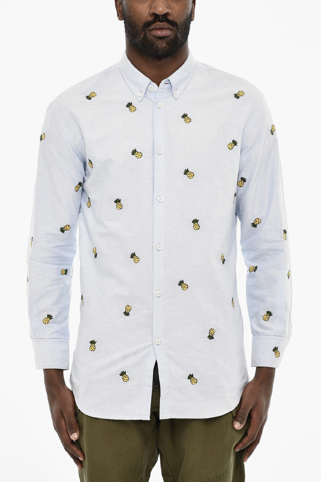 Dsquared2 2750~Casual Shirt with All-Over Pineapple Embroidery