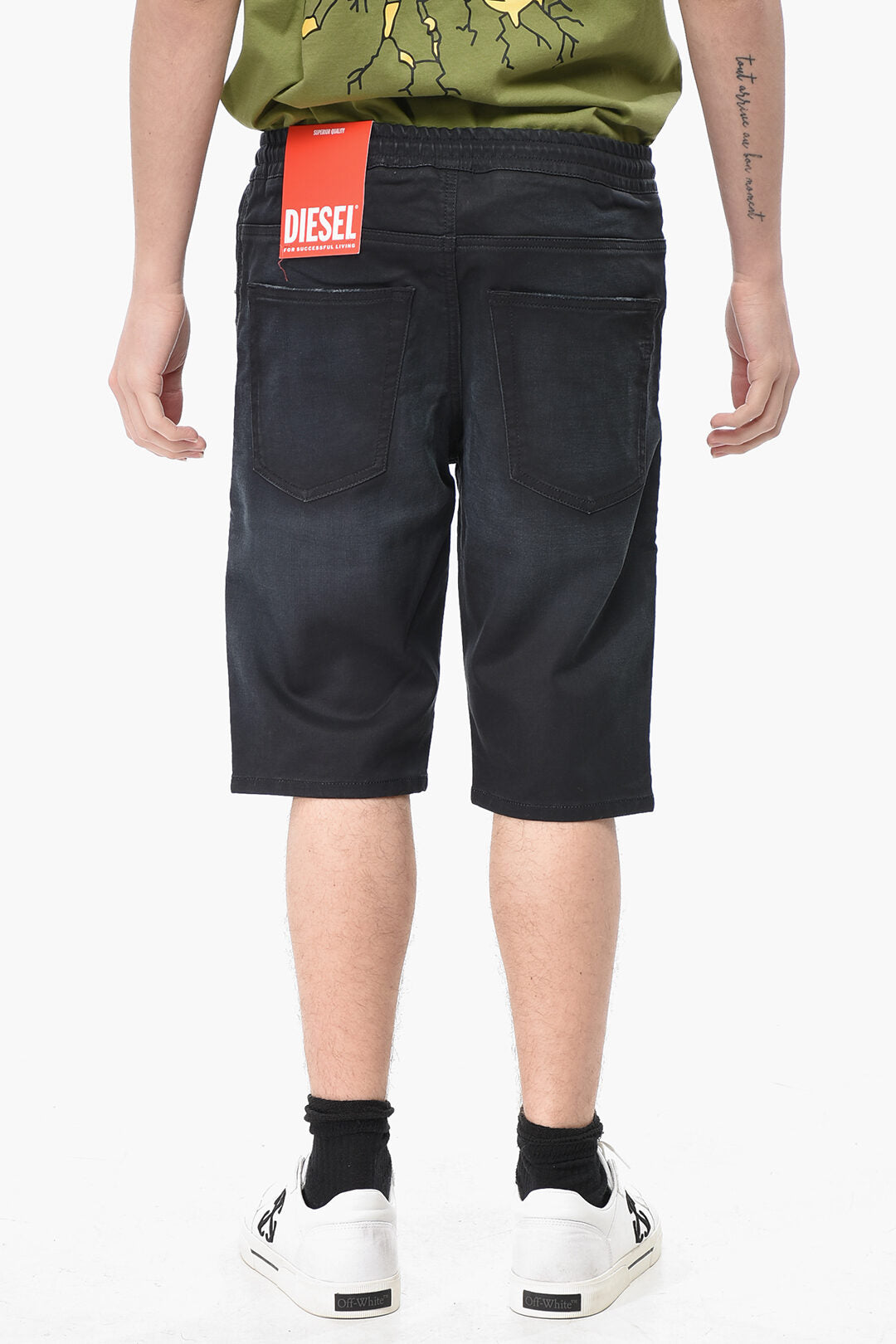 Diesel 2405~Denim Stretch Shorts 2033 D-KROOLEY with Elastic Waist