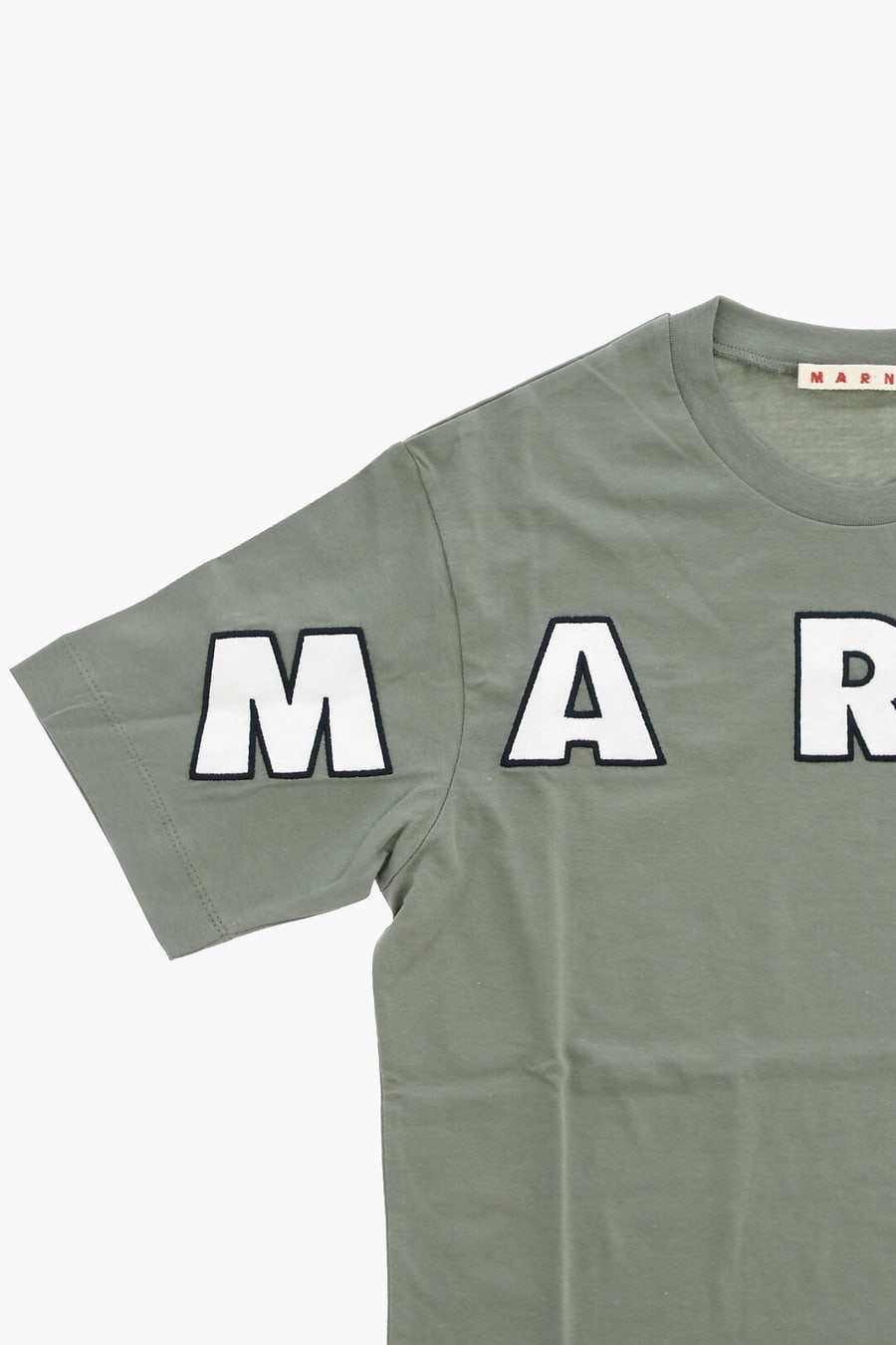 Marni Kids 2800~Crewneck T-Shirt With Appliqué Logo, view 2