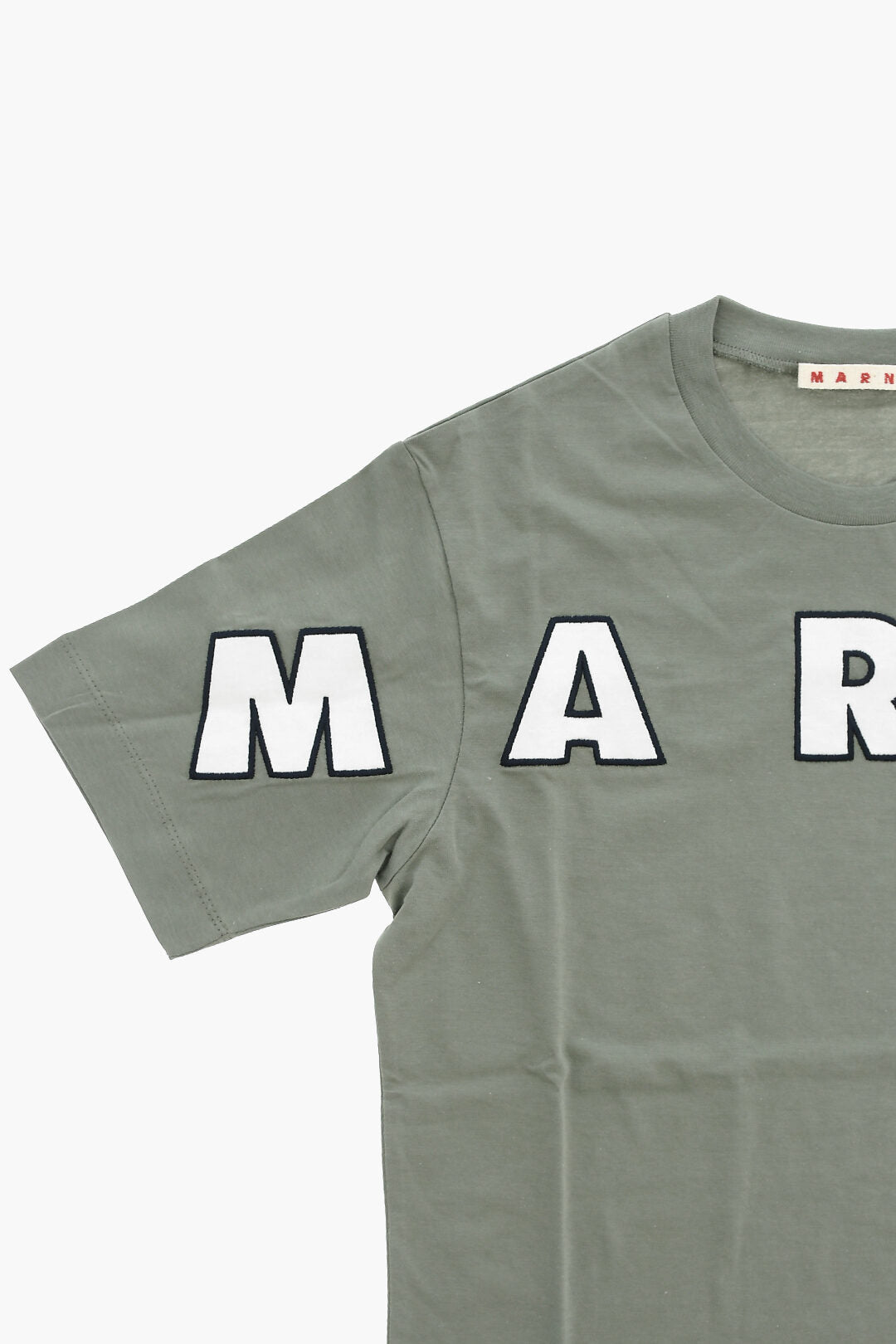 Marni Kids 2800~Crewneck T-Shirt With Appliqué Logo, view 2