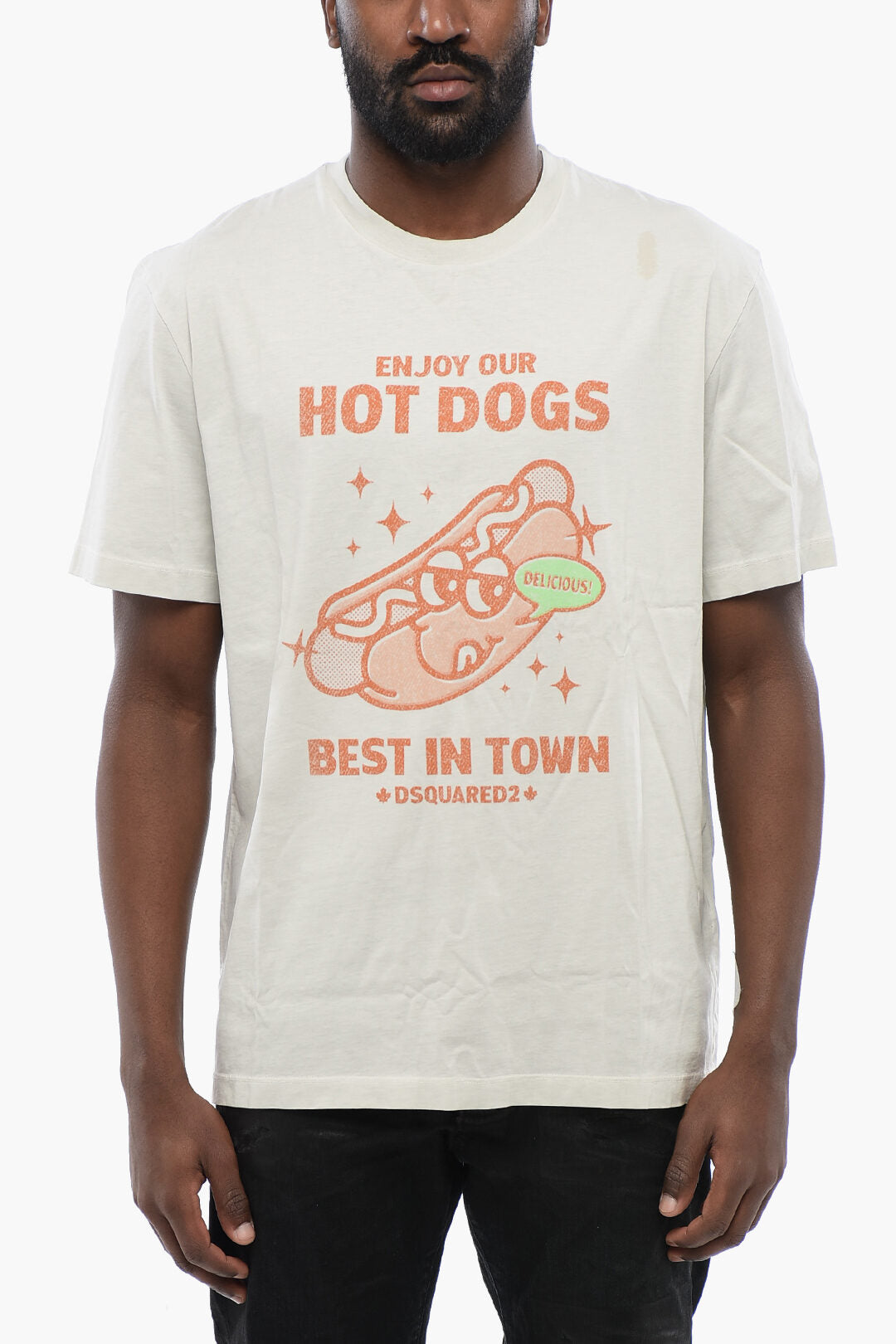 Dsquared2 2405~Regular Fit T-Shirt HOT DOGS Printed