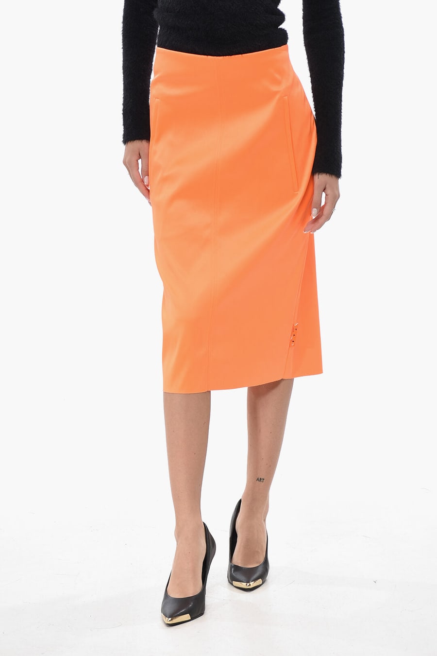 Off-White 2950~Technical Fabric Longuette with Back Slit