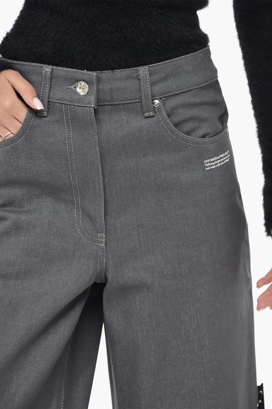 Off-White 2470~5-Pocket Cotton Shorts, view 3