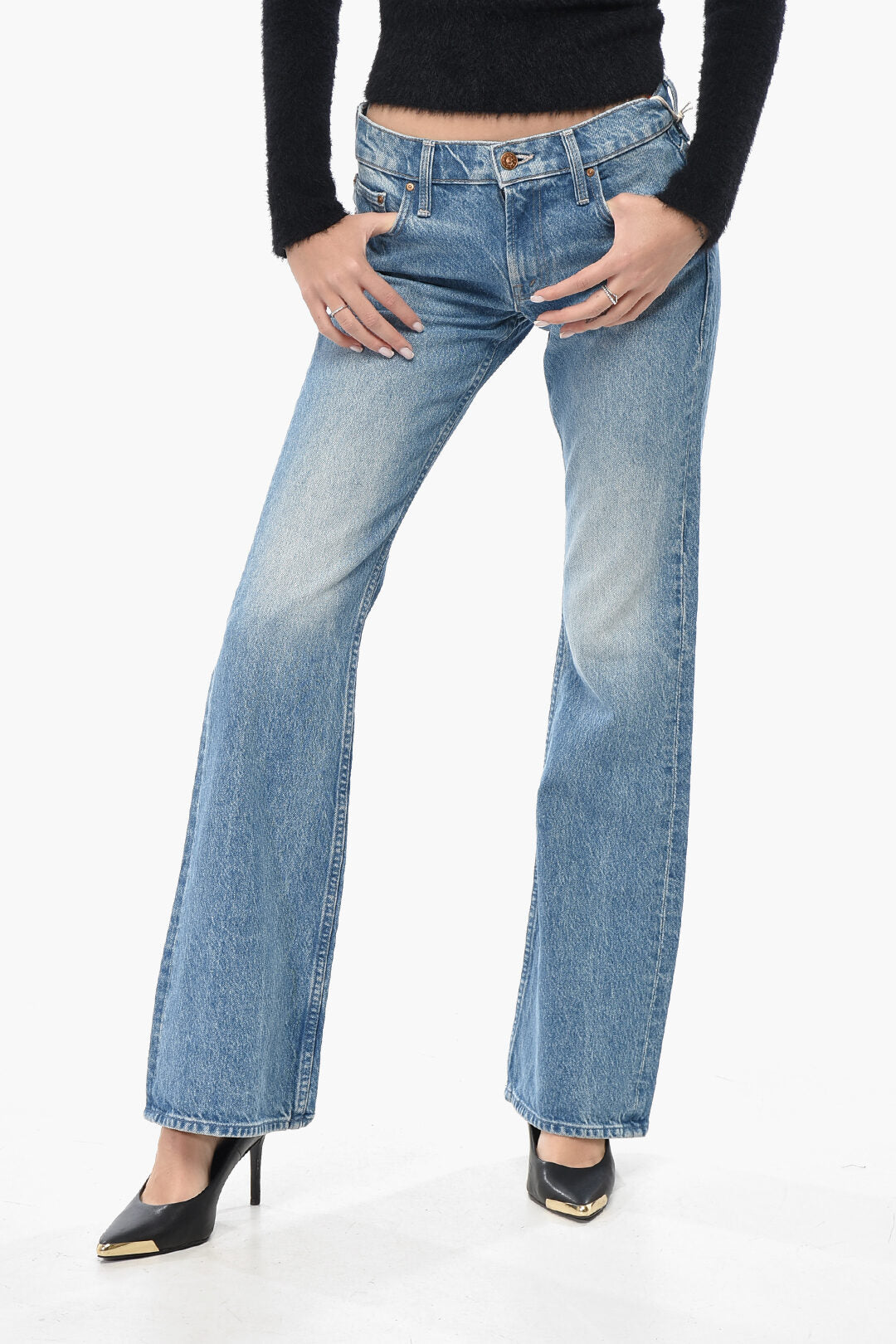 Mother 2750~SNACKS Denim Bootcut Jeans Medium Wash 25cm