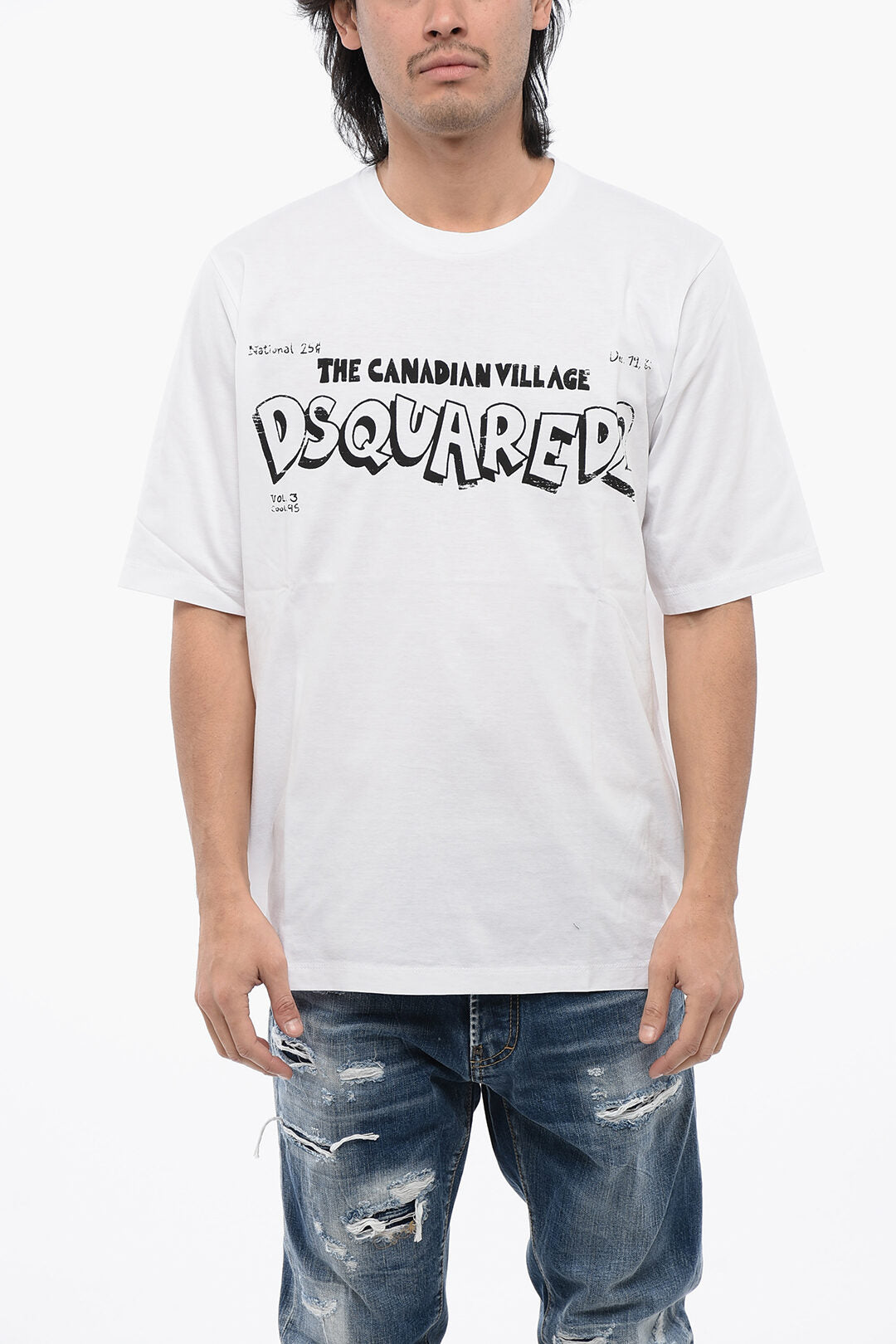 Dsquared2 2405~Crewneck T-Shirt CANADIAN VILLAGE with Front Print