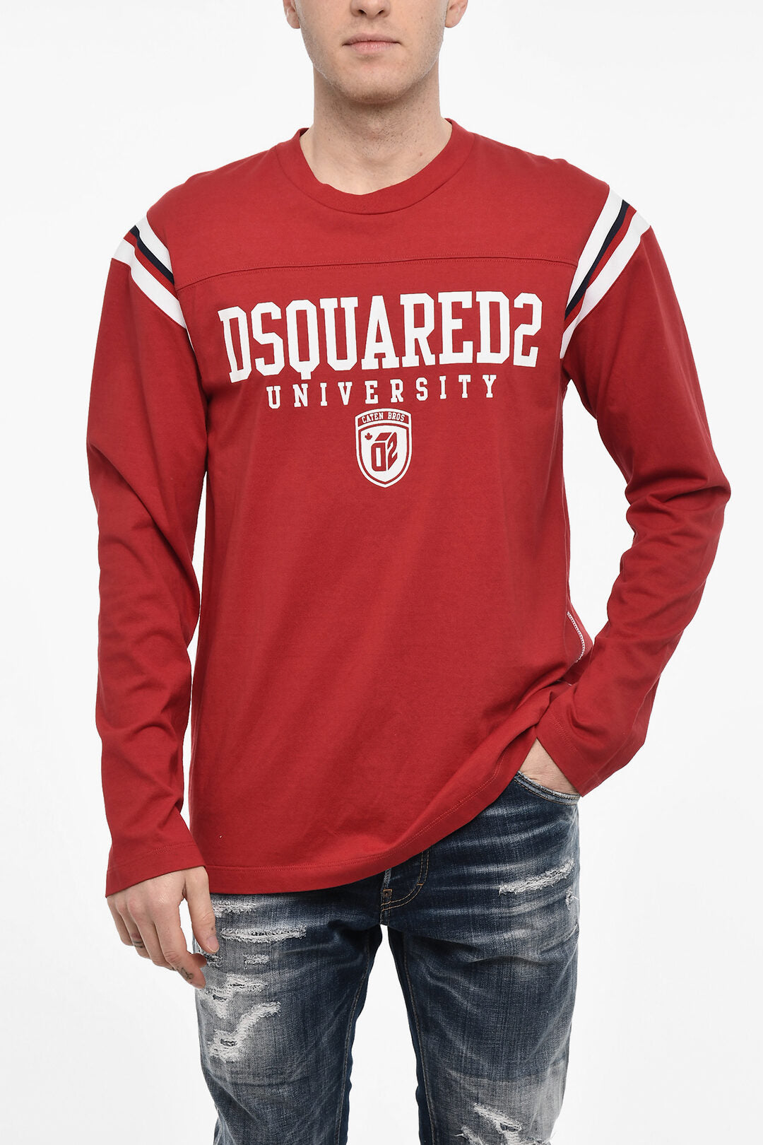 Dsquared2 2550~T-Shirt Varsity Fit D2 UNIVERSITY with Tape Detail