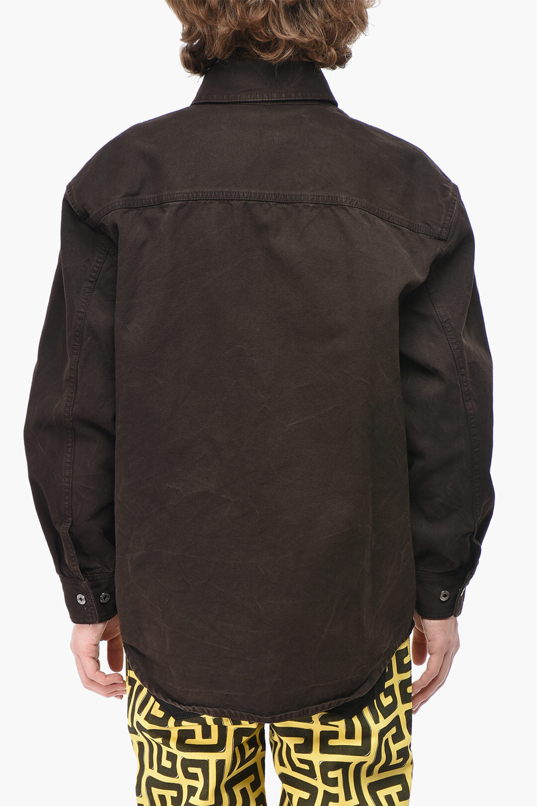 Off-White 2405~Cotton Sahariana Overshirt with Embroidered Logo