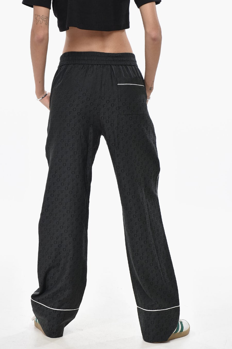 Off-White 3500~Silk-Blend Jacquard Monogram Trousers PAJAMA
