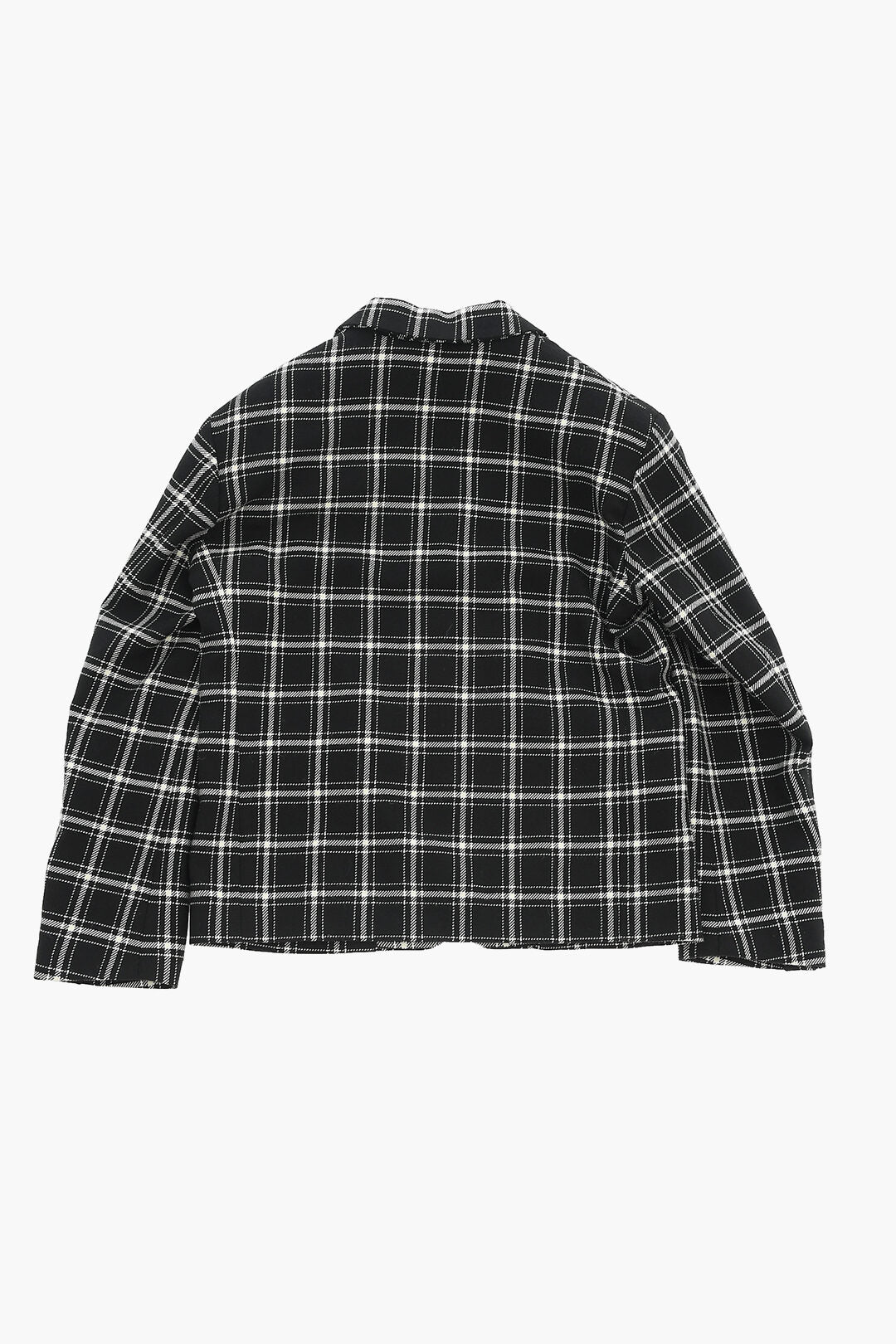 Marni Kids 0550~Blazer in Misto Lana a Quadri con Abbottonatura Nascosta e Rever Classico