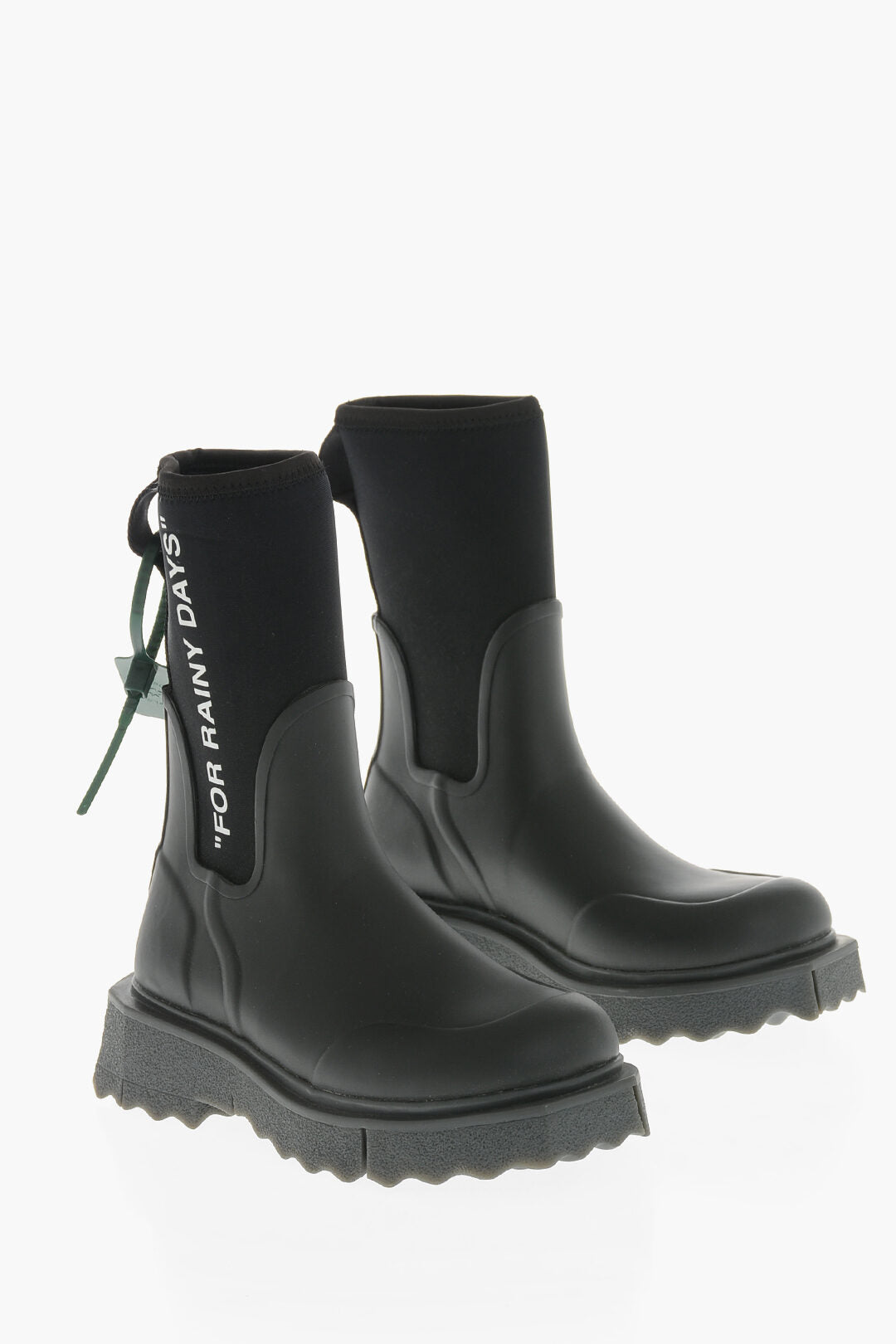 Off-White 3500~Wellington Ankle Boots in PVC with 5cm Sponge-Effect Sole