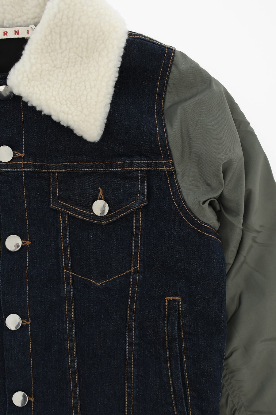 Marni Kids 0405~Denim Jacket with Silver-Effect Buttons, view 2
