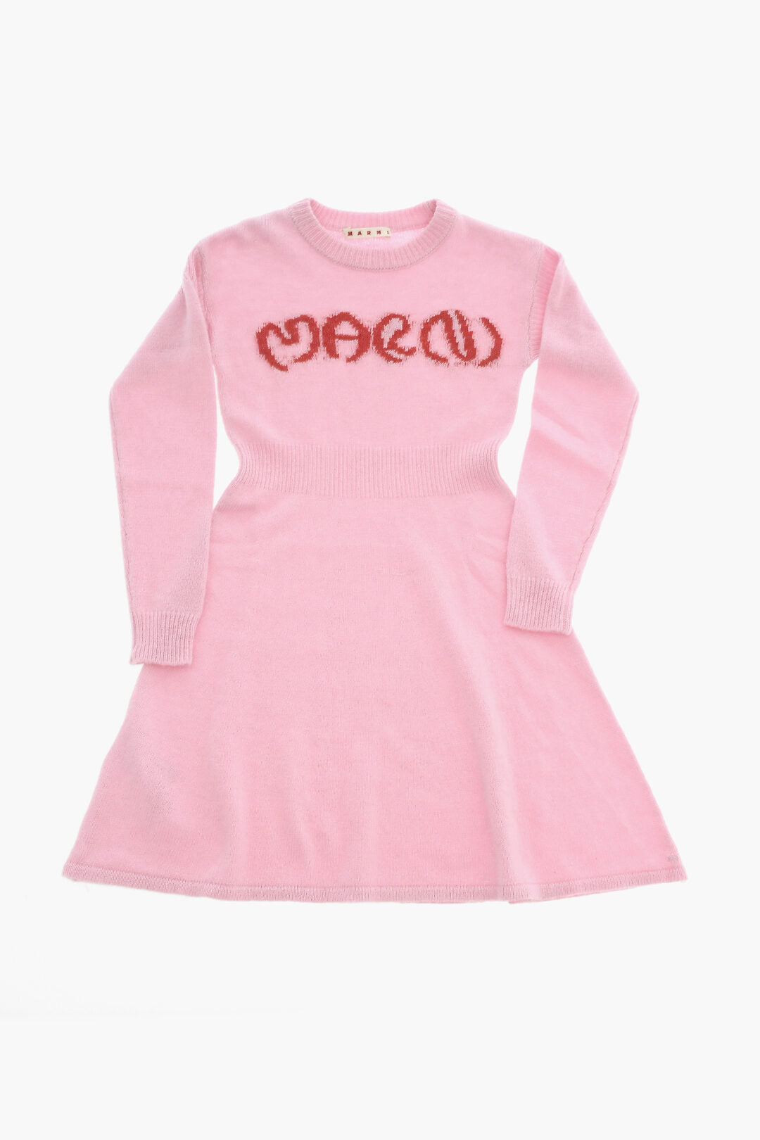Marni Kids 1050~Long-Sleeve Knit Dress with Contrast Logo