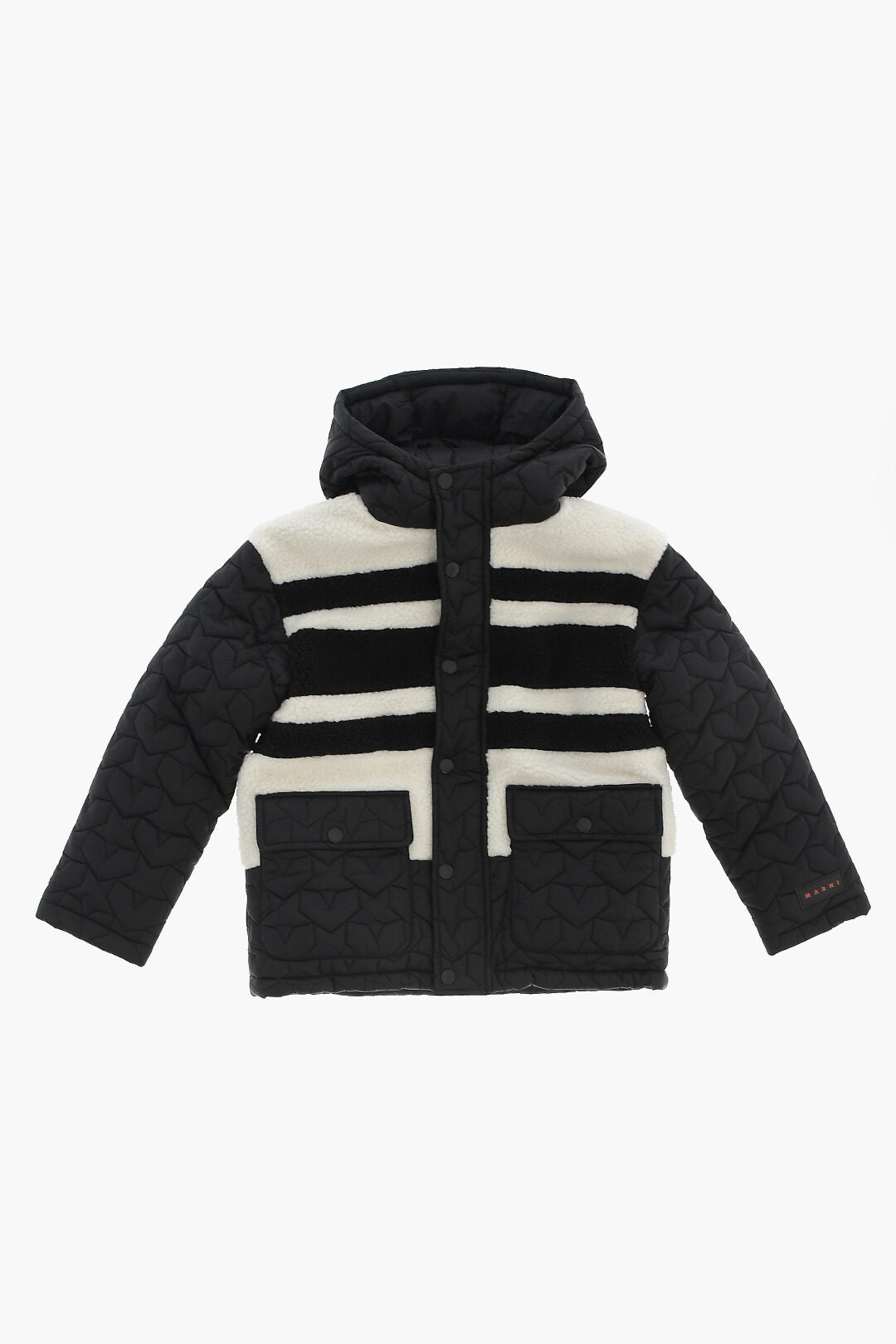 Marni Kids 0550~Padded Quilted Jacket with Faux Fur Details